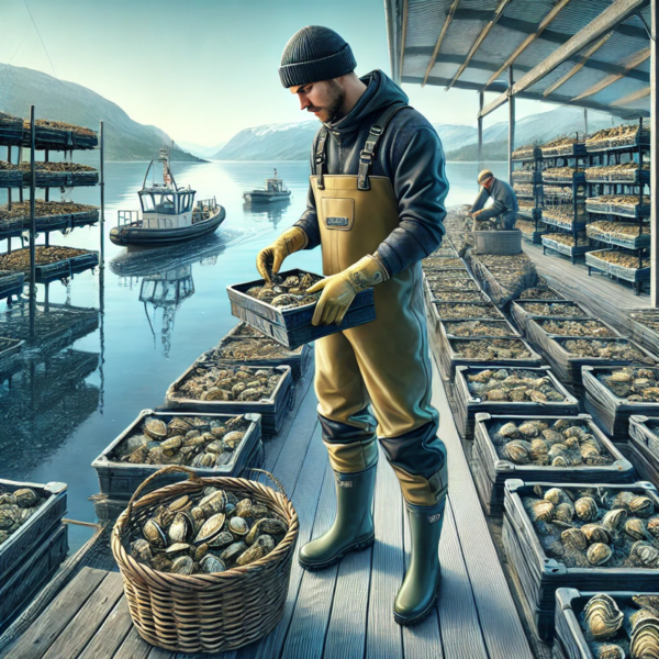 Norway  - Oyster farmworker